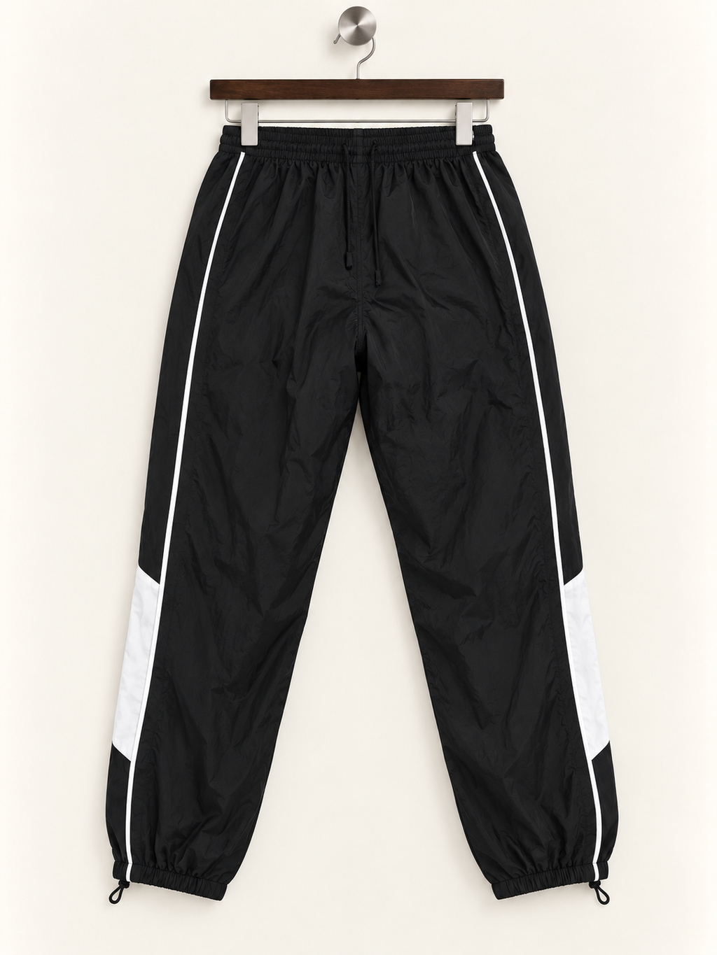 Adidas Men's Black 3-Stripe Windbreaker Track Pants – Size L / XL