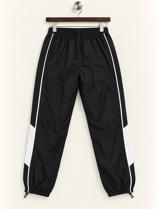 Adidas Men's Black 3-Stripe Windbreaker Track Pants – Size L / XL