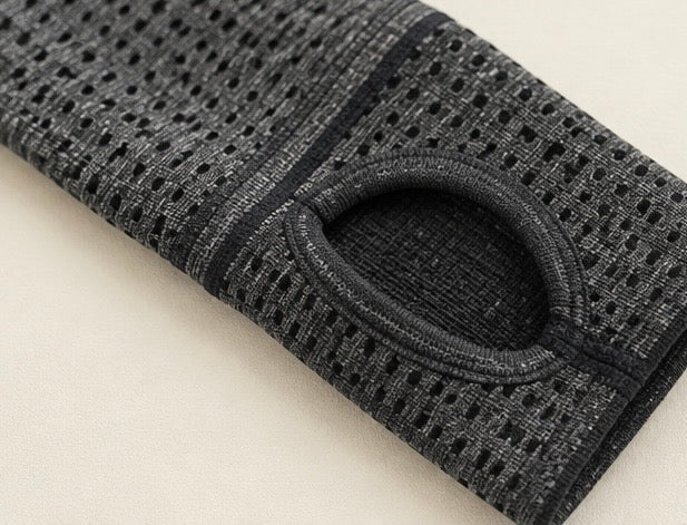Gymshark charcoal grey seamless long sleeve crop top thumbhole
