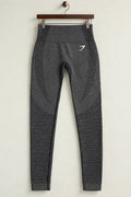 Women's Gymshark charcoal grey seamless leggings front view