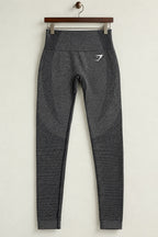 Women's Gymshark charcoal grey seamless leggings front view