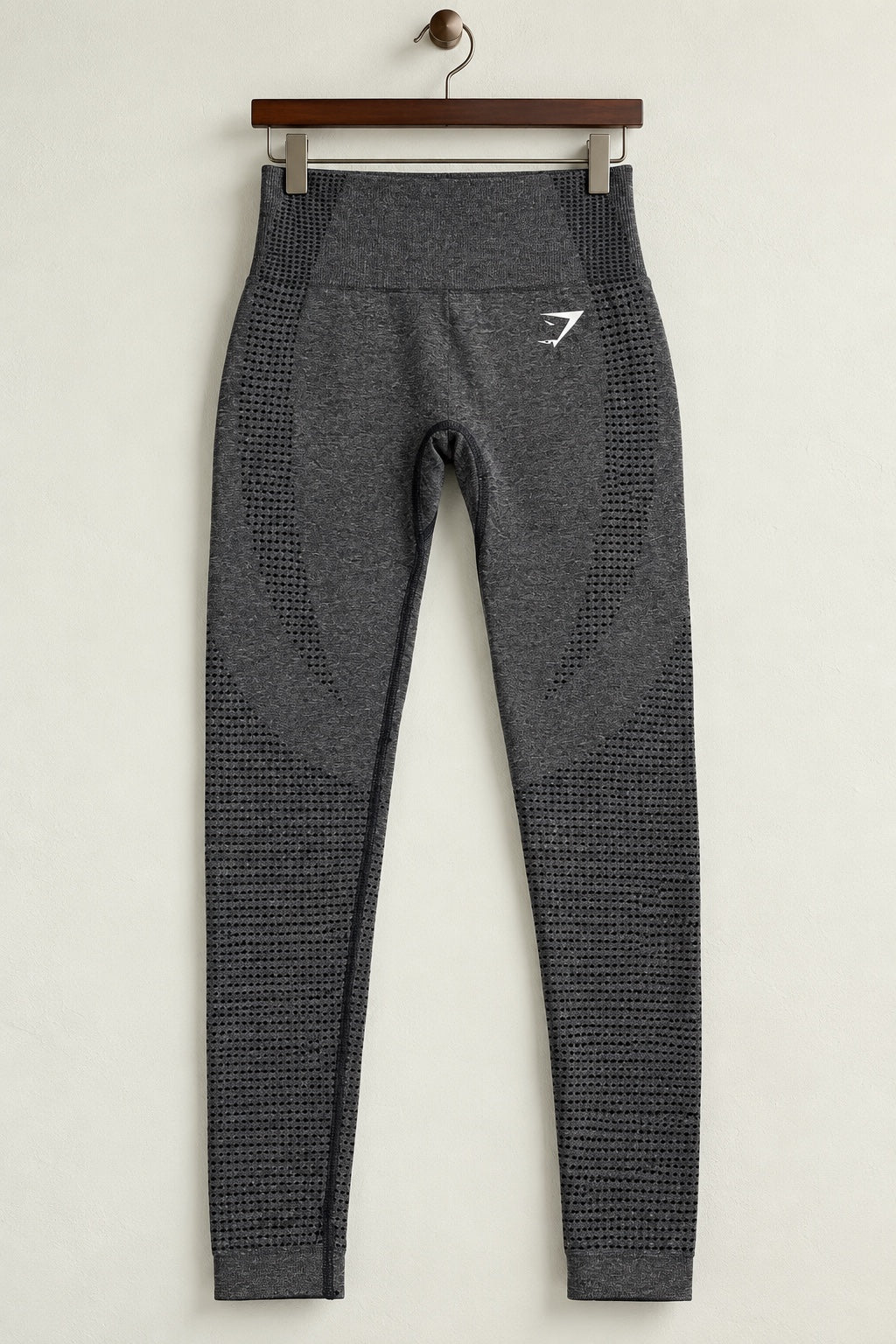 Women's Gymshark charcoal grey seamless leggings front view