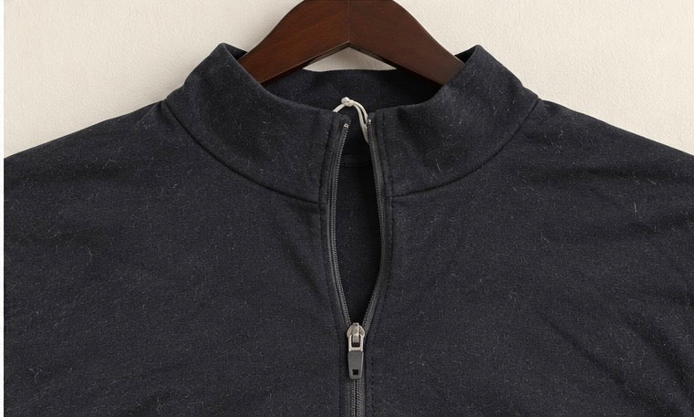 lululemon black half zip long sleeve top zip-detail