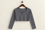 lululemon grey cropped long sleeve top back
