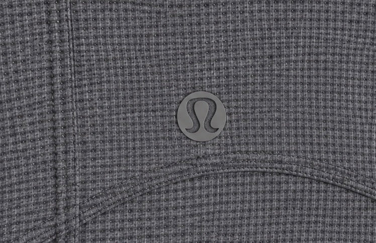lululemon grey cropped long sleeve top logo